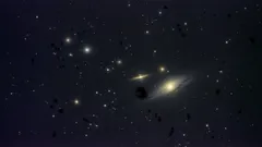 Galaxie a hvězdná pole ve vesmíru, tmavé pozadí, astronomická fotografie